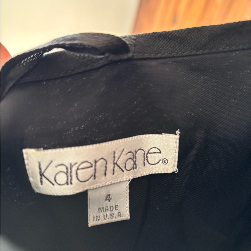 Vintage Karen Kane Linen Halter Black Dress date night formal concert festival - Picture 4 of 4